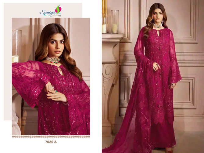 7030 Saniya Trendz Faux Georgette Pakistani Suits Catalog
